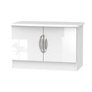 Cairo Ready Assembled TV Unit with 2 Doors  - White Gloss & White