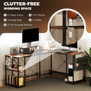 HOMCOM 168cm Reversible L Shaped Desk, 240cm Two Person Desk