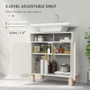 HOMCOM Under Sink Bathroom Cabinet For Basin Without Pedestal, Cream White