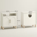 HOMCOM Under Sink Bathroom Cabinet For Basin Without Pedestal, Cream White
