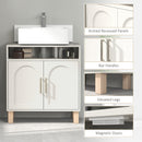 HOMCOM Under Sink Bathroom Cabinet For Basin Without Pedestal, Cream White