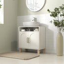 HOMCOM Under Sink Bathroom Cabinet For Basin Without Pedestal, Cream White