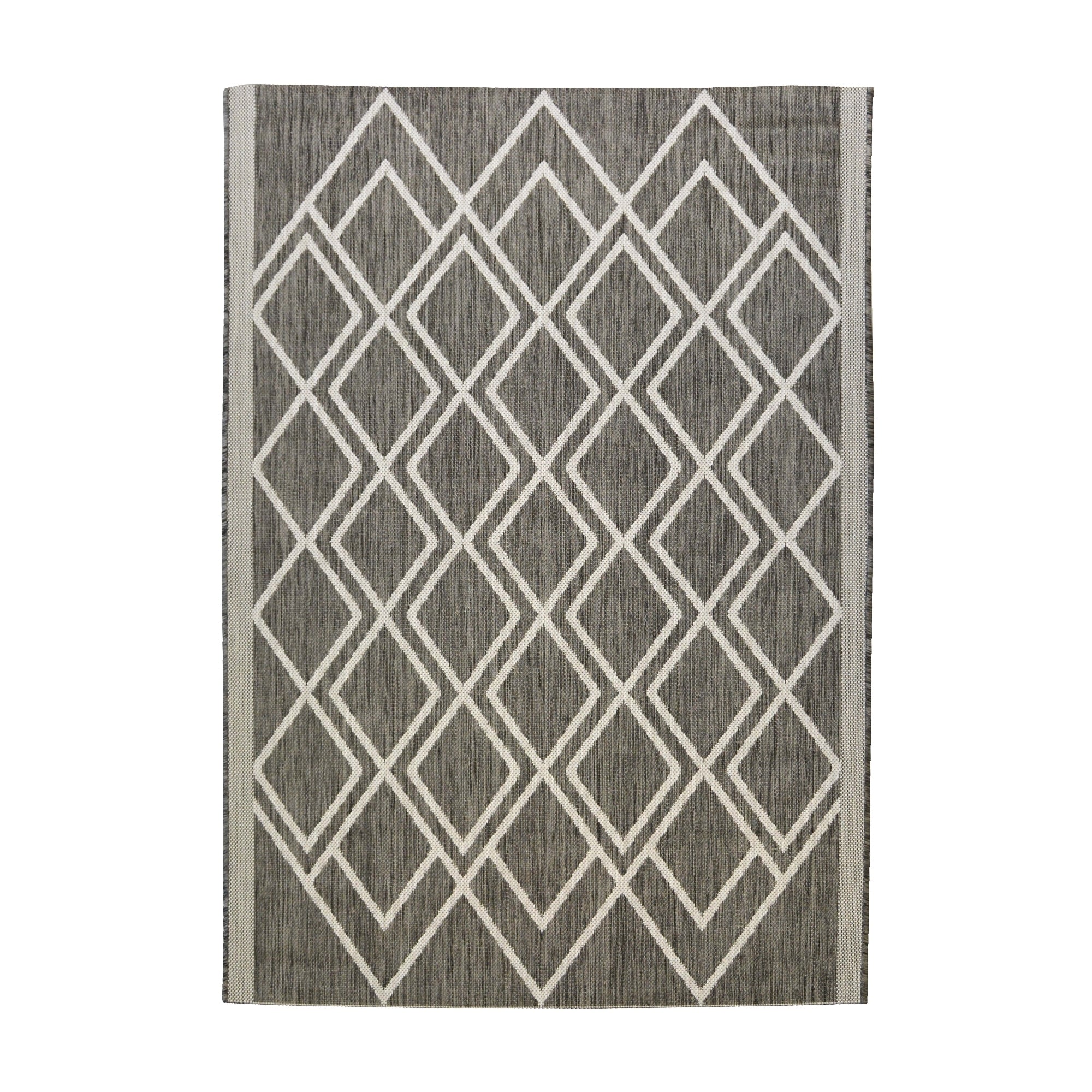 Lewis's Home Compass Diamond Flatweave Indoor & Outdoor Rugs Grey