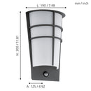 EGLO Breganzo Exterior Curved Wall Light - Anthracite