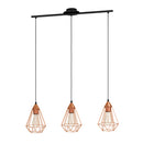 EGLO Tarbes Geometric Pendant Light Set of 3 - Copper