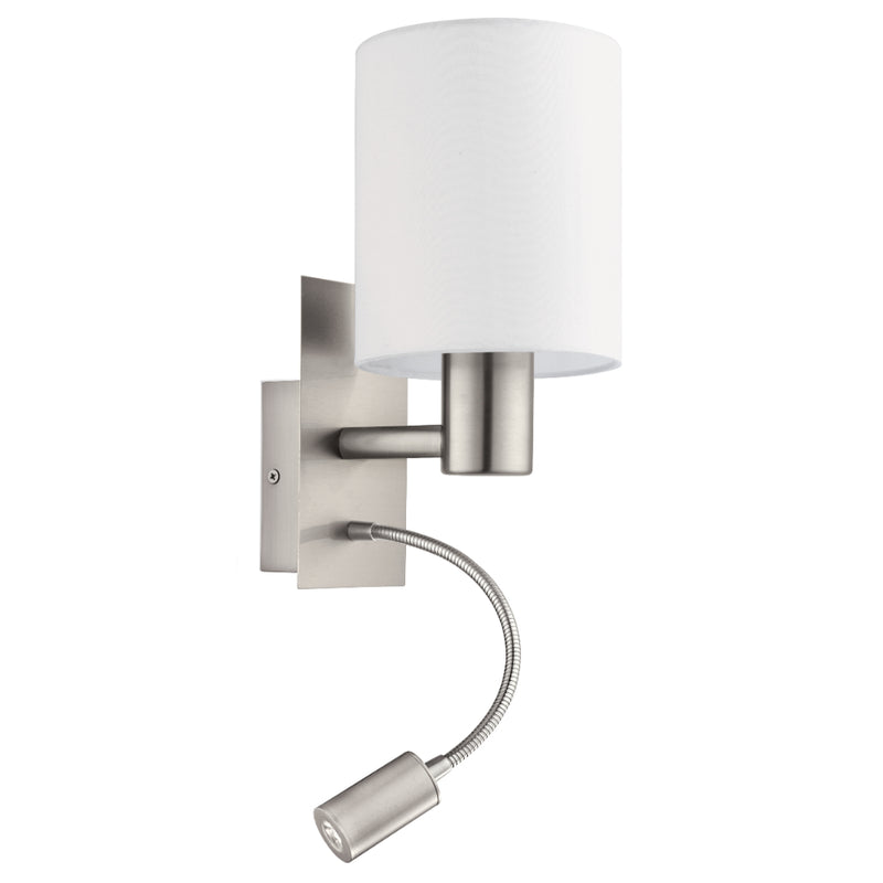 EGLO Pasteri Wall Lamp with Reading Light - White