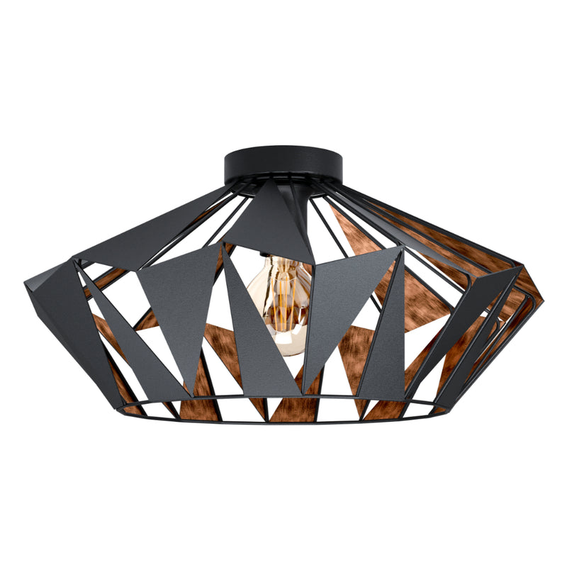 EGLO Carlton Geometric Ceiling Light - Black & Copper