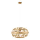 EGLO Amsfield Rattan Pendant Light Round - Brown