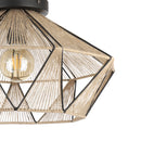 EGLO Adwickle Ceiling Light - Black & Natural