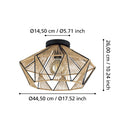 EGLO Adwickle Ceiling Light - Black & Natural