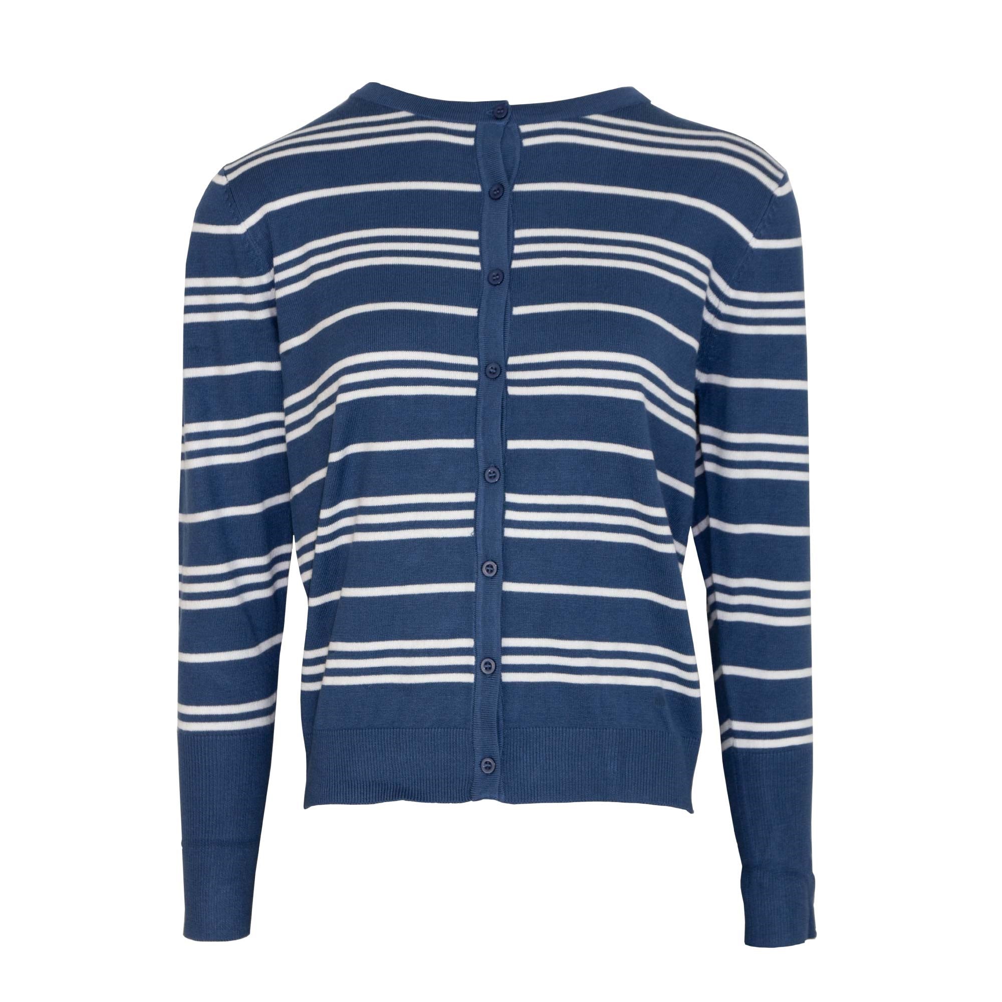Stripe Cardigan - Navy & White