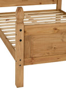 CORONA 4'6" HIGH END DOUBLE BED - DISTRESSED WAXED PINE