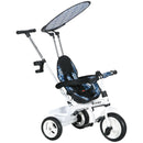 HOMCOM 6 In 1 White Kids Tricycle W/ Removable Handle For 1.5+ Year