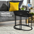 HOMCOM 2 Pcs Modern Coffee Table with Faux Marble Side Accent Tables Black