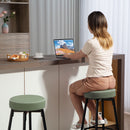 HOMCOM 360° Swivel Bar Stools Set of 2, PU Leather Barstools with Footrest