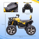 HOMCOM 12V Quad Bike ATV With LED Lights, Music, For Boys Girls, Yellow And Red