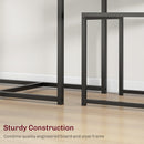 HOMCOM 3 Piece Dining Table Set With Metal Frame Grey Wood-Effect