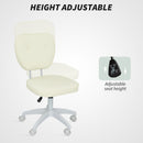 Vinsetto Vanity Task Chair With Adjustable Height, Armless - Cream/Blue