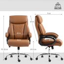 HOMCOM PU Leather Office Chair with Spring Padding Swivel Wheels