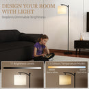 HOMCOM LED Floor Lamp with Dimmable Colours Temperature & Brightness, Black