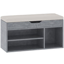 HOMCOM Sit-On Shoe Storage Unit W/ Hidden Compartment Handles