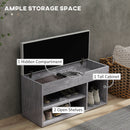 HOMCOM Sit-On Shoe Storage Unit W/ Hidden Compartment Handles
