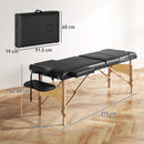 HOMCOM Foldable Massage Bed with Beech Wood Legs Face Cradle Armrests