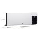 HOMCOM 2000W Wall Mounted Ceramic Heater with Remote Control for Home White