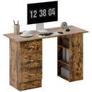 HOMCOM 120cm Computer Desk, Study Table with 3 Shelf & Drawers