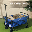 Outsunny 62L Festival Trolley, 120kg Heavy Duty Folding Trolley Cart