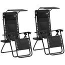 Outsunny 2 Pcs Zero Gravity Lounger Chair, Folding Reclining Chair