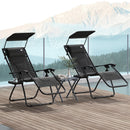 Outsunny 2 Pcs Zero Gravity Lounger Chair, Folding Reclining Chair