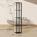 HOMCOM RGB LED Floor Lamp with Shelves and Remote Control for Bedroom