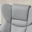 HOMCOM PU Leather Manual Reclining Armchair Footstool Padded Seat Light Grey