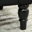 HOMCOM Accent Chair Wingback Armchair Retro Tufted Club Wood Fabric