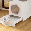 KidKid Enclosed Folding Cat Litter Box Toilet with Scoop