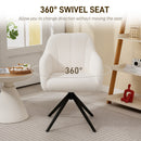 HOMCOM 360 Degree Swivel Accent Chair, Teddy Fleece Fabric Armchair for Bedroom