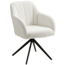 HOMCOM 360 Degree Swivel Accent Chair, Teddy Fleece Fabric Armchair for Bedroom