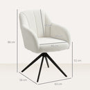 HOMCOM 360 Degree Swivel Accent Chair, Teddy Fleece Fabric Armchair for Bedroom