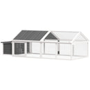 PawHut Wooden Chicken Run with Nesting Box, Openable Roof, for 4-8 Chickens