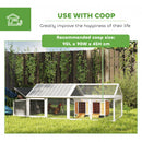 PawHut Wooden Chicken Run with Nesting Box, Openable Roof, for 4-8 Chickens