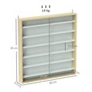 HOMCOM 7-Tier Wall Display Cabinet w/ Shelves Glass Doors