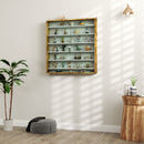 HOMCOM 7-Tier Wall Display Cabinet w/ Shelves Glass Doors