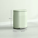 HOMCOM 20L Pedal Bin, Metal Kitchen Bin with Soft-close Lid, Light Green