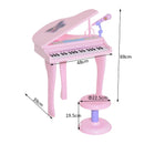 HOMCOM Mini Electronic Piano W/Stool-Pink