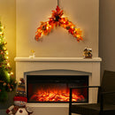 Lighted Sunflower Pumpkin Front Door Swag