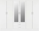 NEVADA 6 DOOR 2 DRAWER WARDROBE - WHITE GLOSS