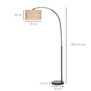 HOMCOM Floor Lamp for Living Room, Standing Lamp with Foot Switch, Black