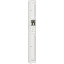HOMCOM 20cm Slim Bathroom Storage Cabinet With Adjustable Shelves White