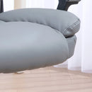 HOMCOM Faux Leather Home Office Chair Mid Back Desk Chair With Arms - Dark Grey/Light Grey